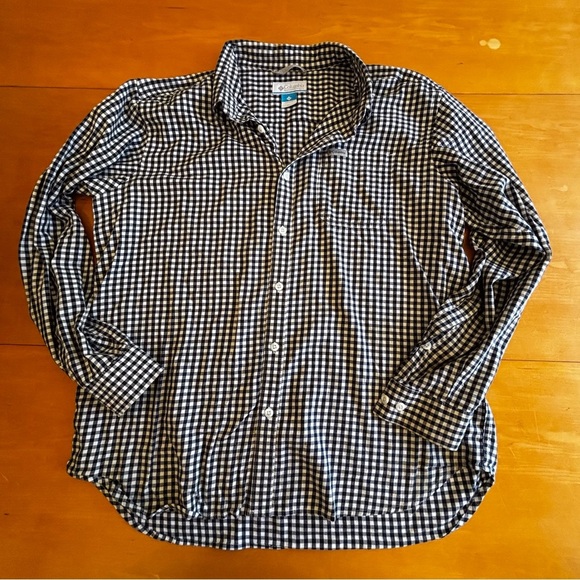 Columbia Men’s XL Rapid Rivers black white gingham long sleeve button down - Picture 2 of 10